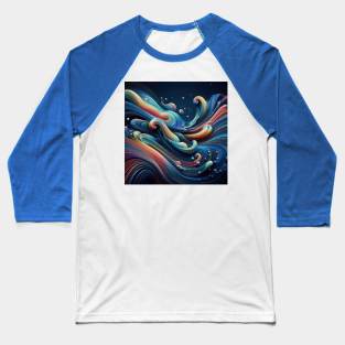 Flowing liquid creates vibrant wave pattern design Baseball T-Shirt